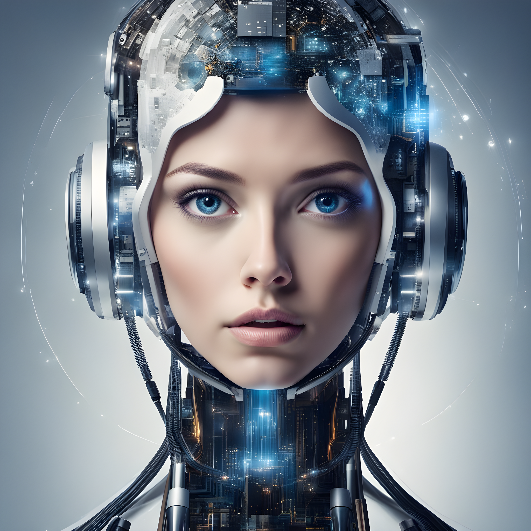 Un robot con cara humana generado con IA