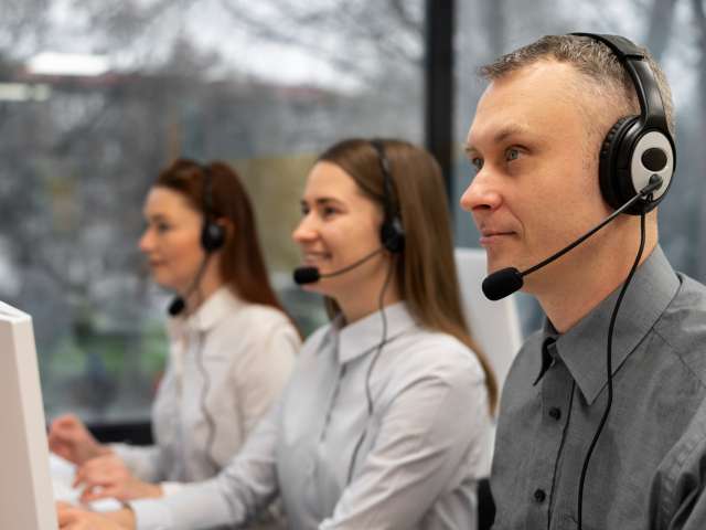 colleagues-working-together-in-call-center-with-headphones